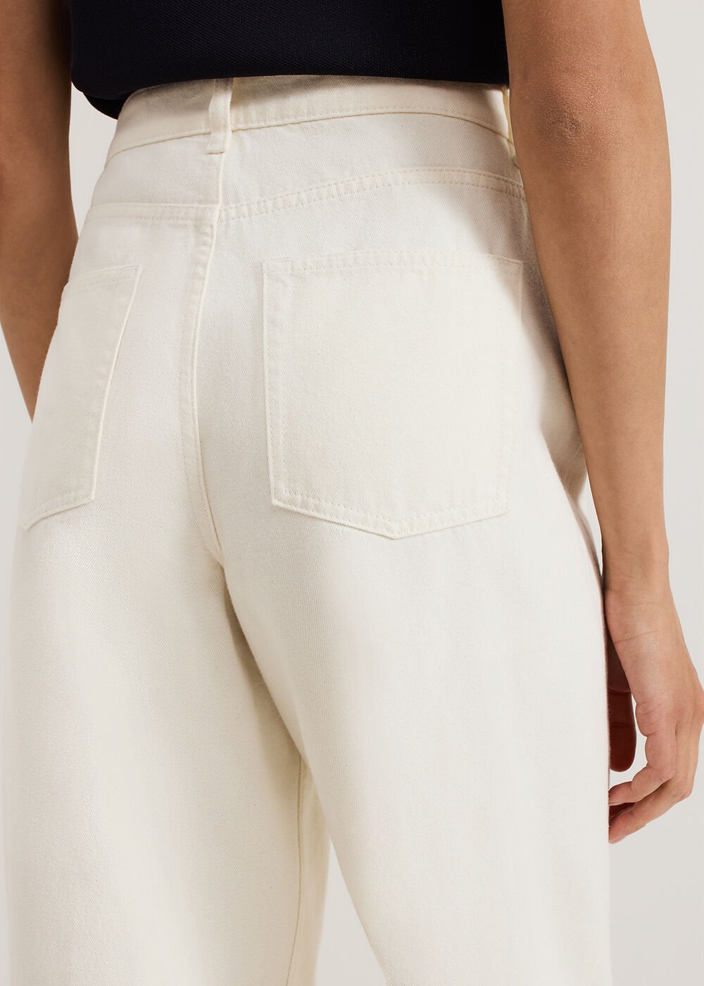 Sophia Barrel Jeans - Cream