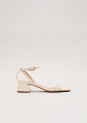 Patent Block Sandal - Ivory