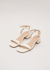 Patent Block Sandal - Ivory