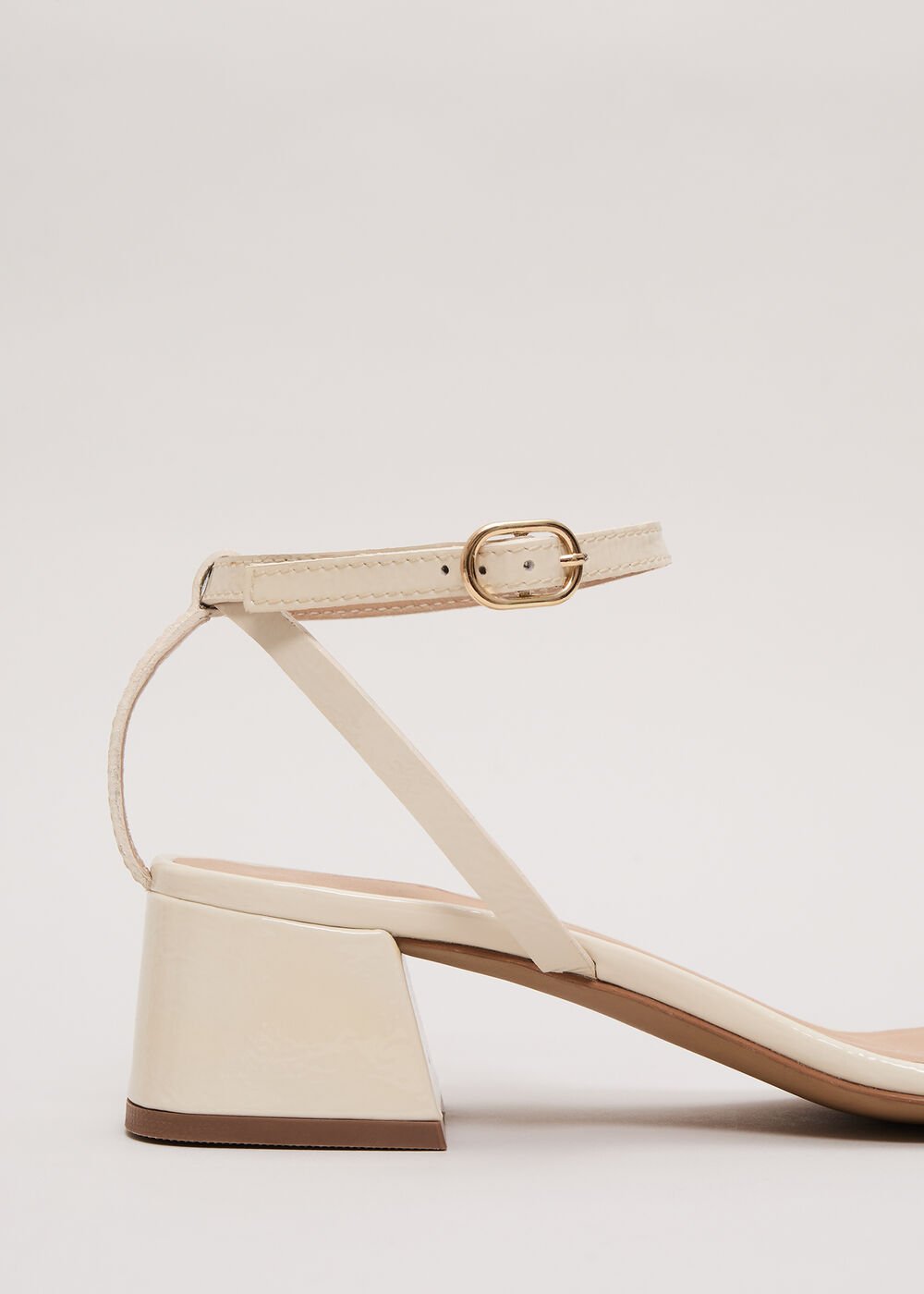 Patent Block Sandal - Ivory