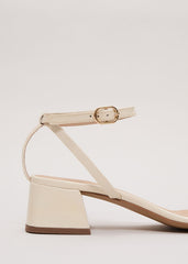 Patent Block Sandal - Ivory