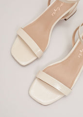Patent Block Sandal - Ivory