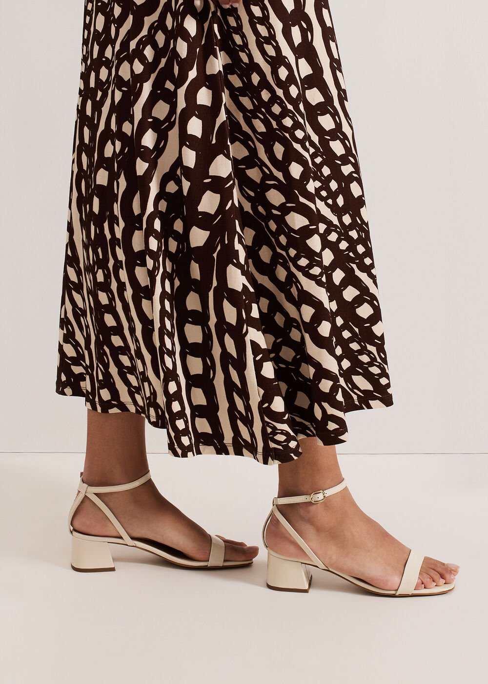 Patent Block Sandal - Ivory