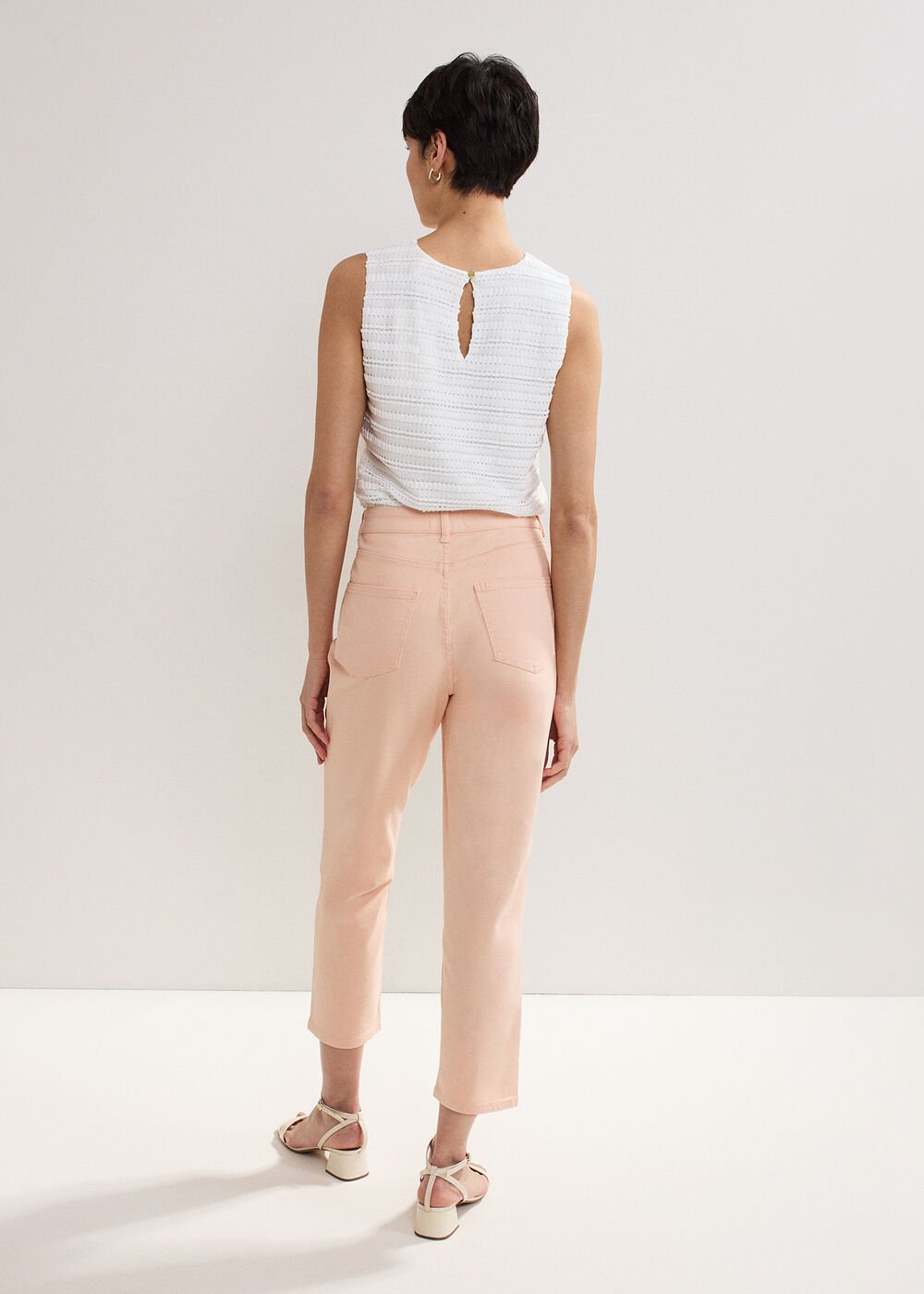 Lindsey Cropped Jean - Pale Pink