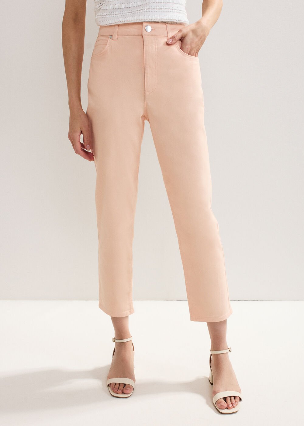 Lindsey Cropped Jean - Pale Pink