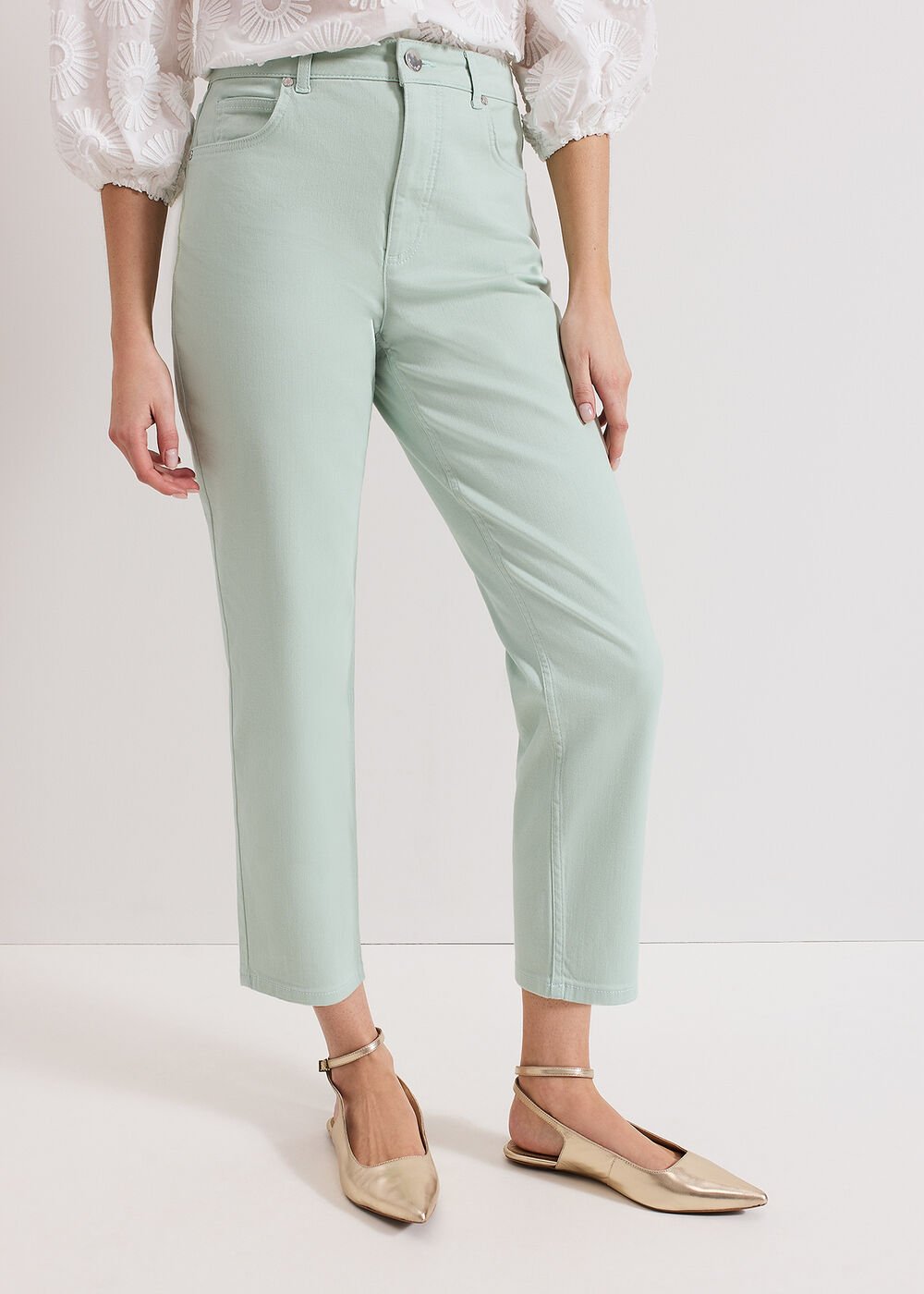 Lindsey Cropped Jean - Pale Green