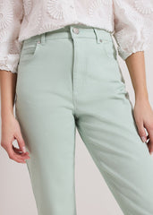 Lindsey Cropped Jean - Pale Green
