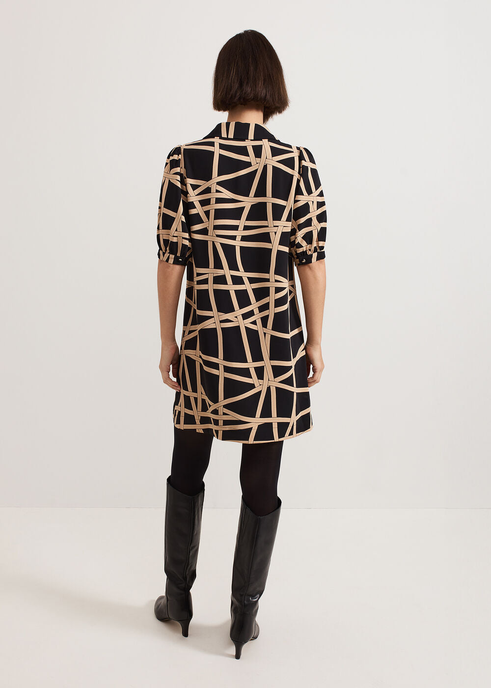 Darlia Ribbon Tunic Dress - Camel
