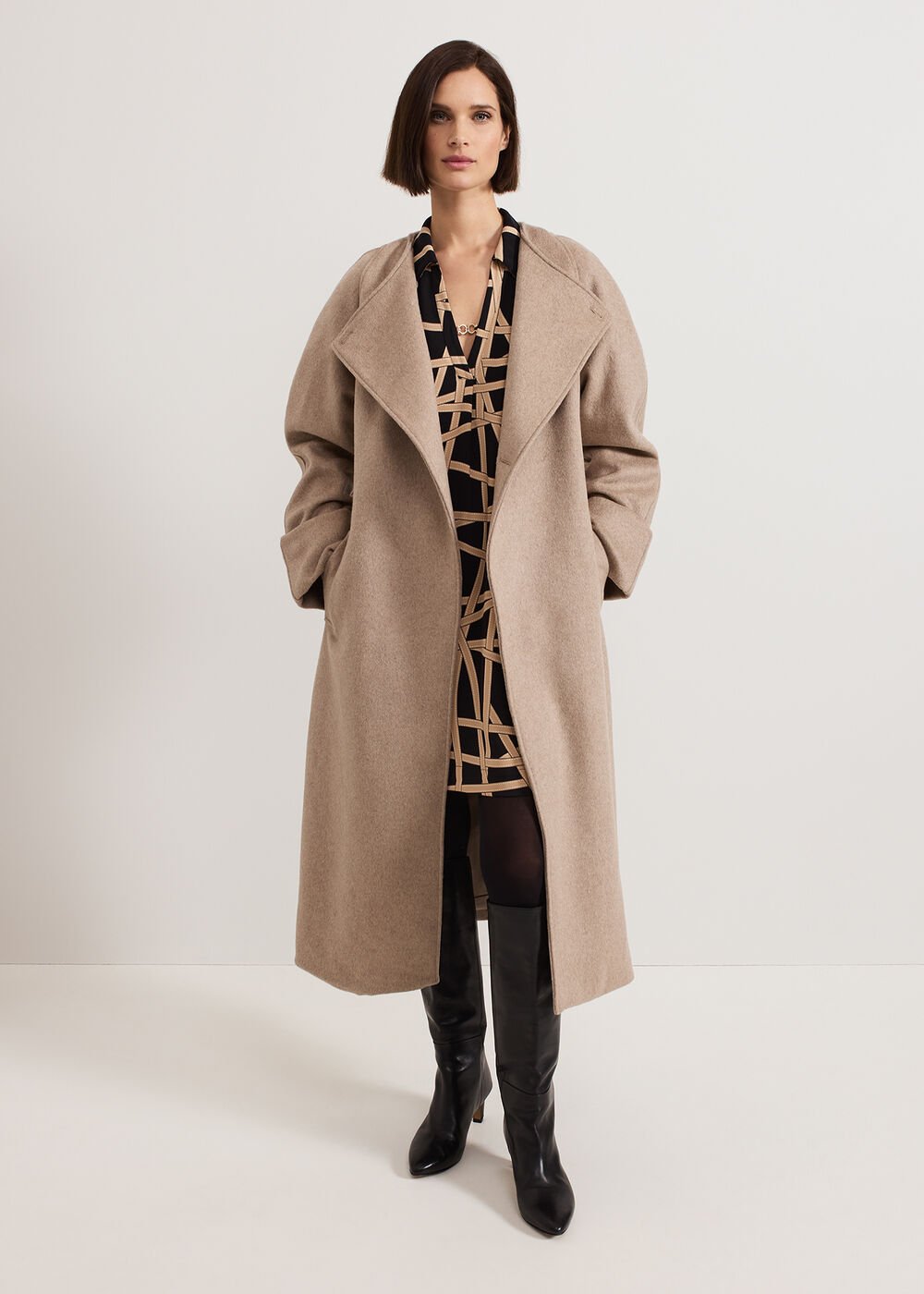 Darlia Ribbon Tunic Dress - Camel