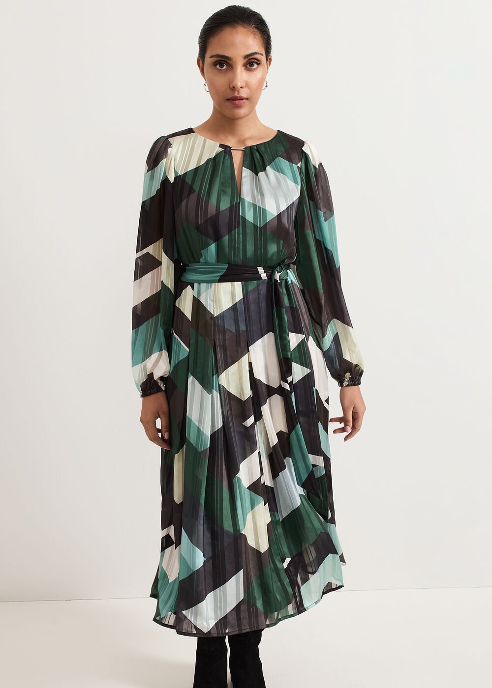 Petite Francesca Midi Dress - Multi-Coloured