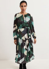 Petite Francesca Midi Dress - Multi-Coloured