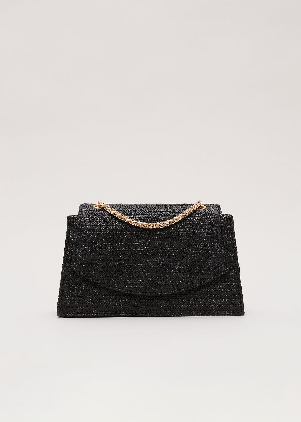 Raffia Clutch Bag - Black