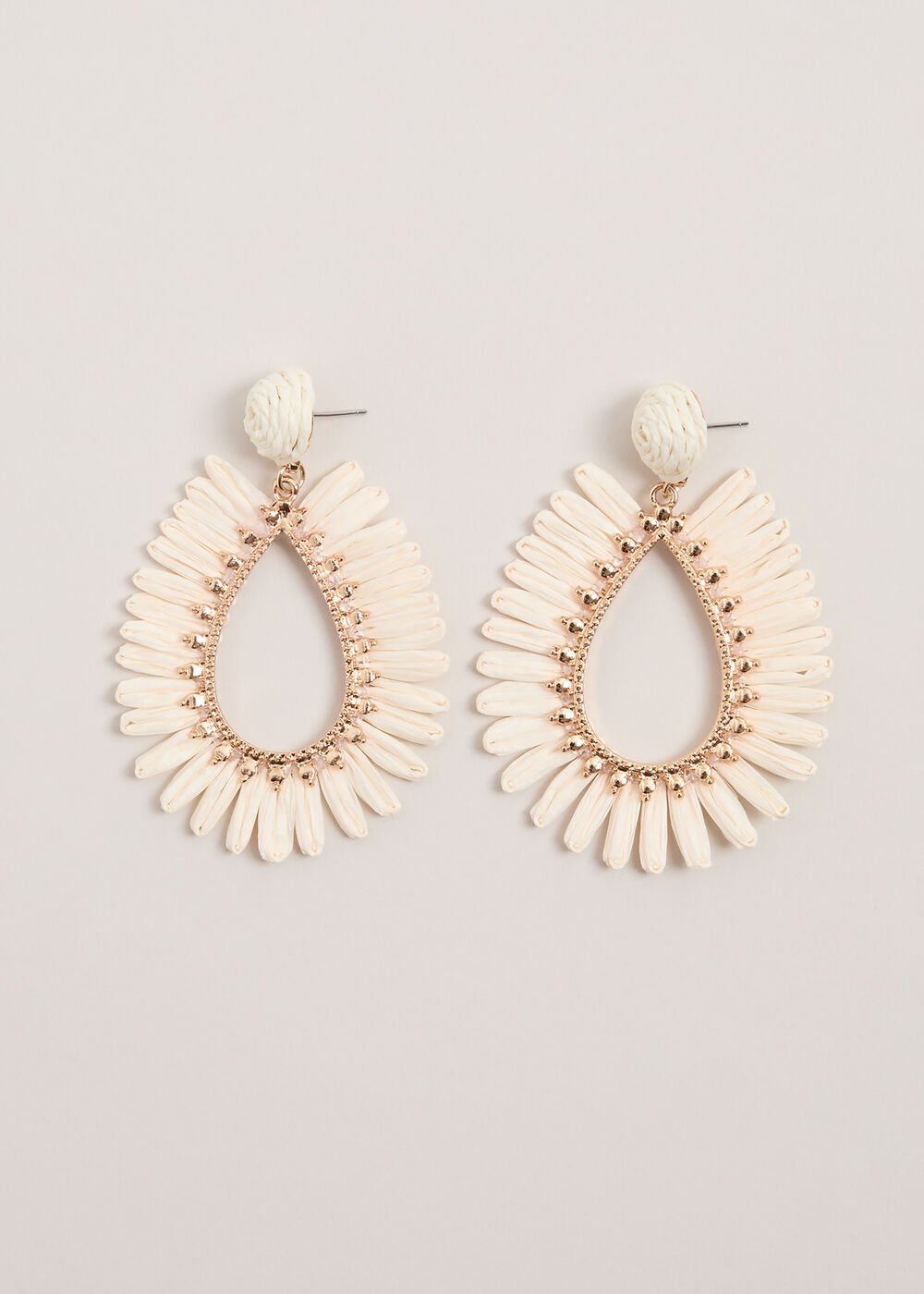 Raffia Earrings - Ivory