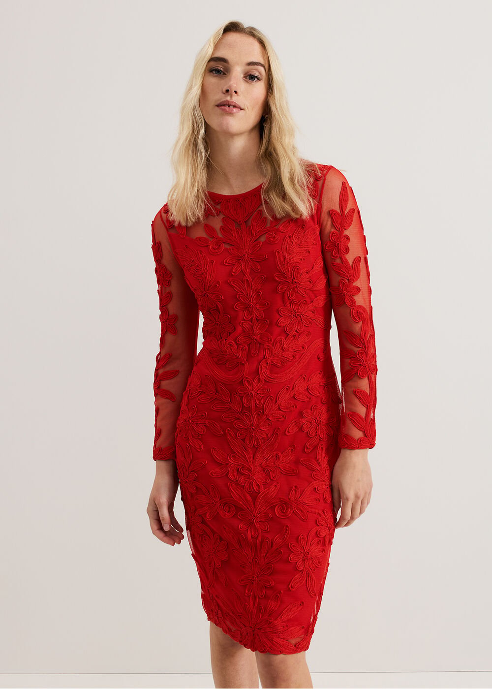 Navida Midi Dress - Red