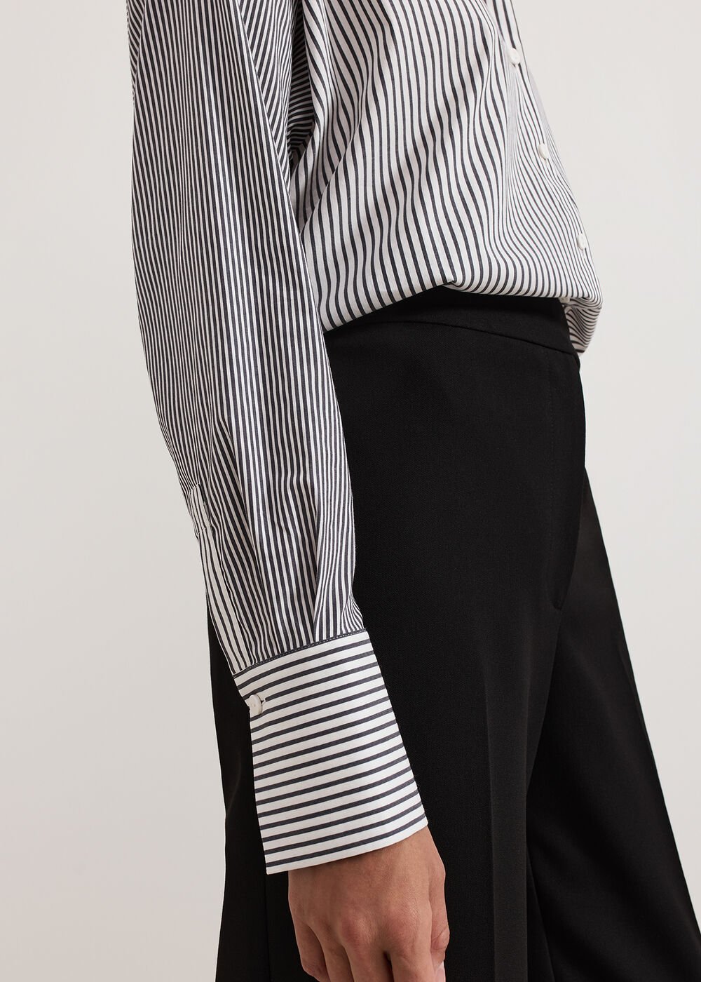 Mixed Stripe Shirt - Black/Ivory