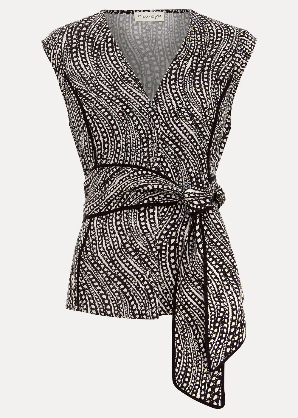 Mariana Print Top - Black/Ivory