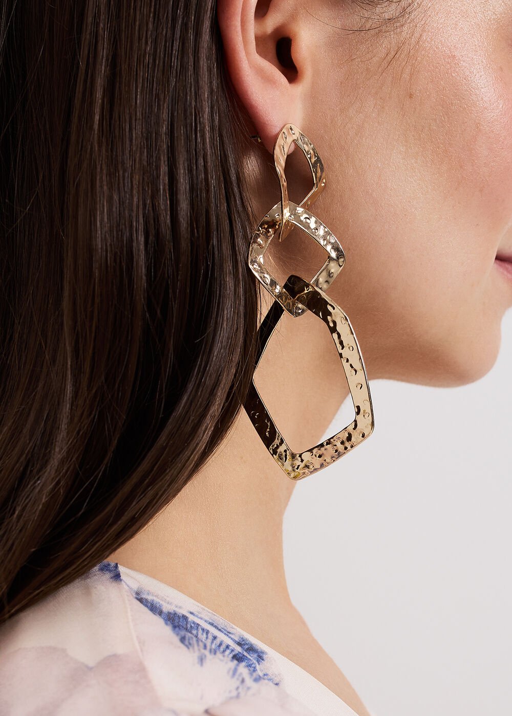 Link Drop Earrings - Gold