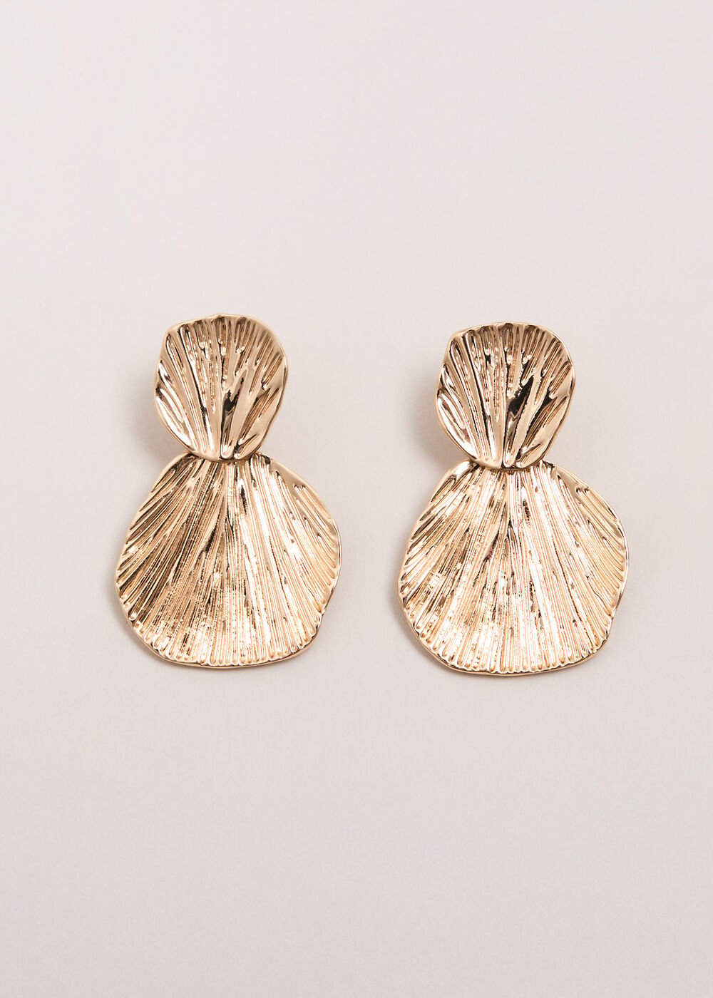 Disc Drop Earrings - Gold