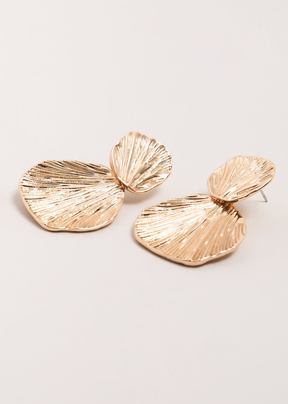 Disc Drop Earrings - Gold