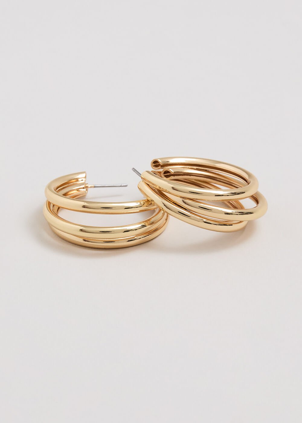 Triple Hoop Earrings - Gold