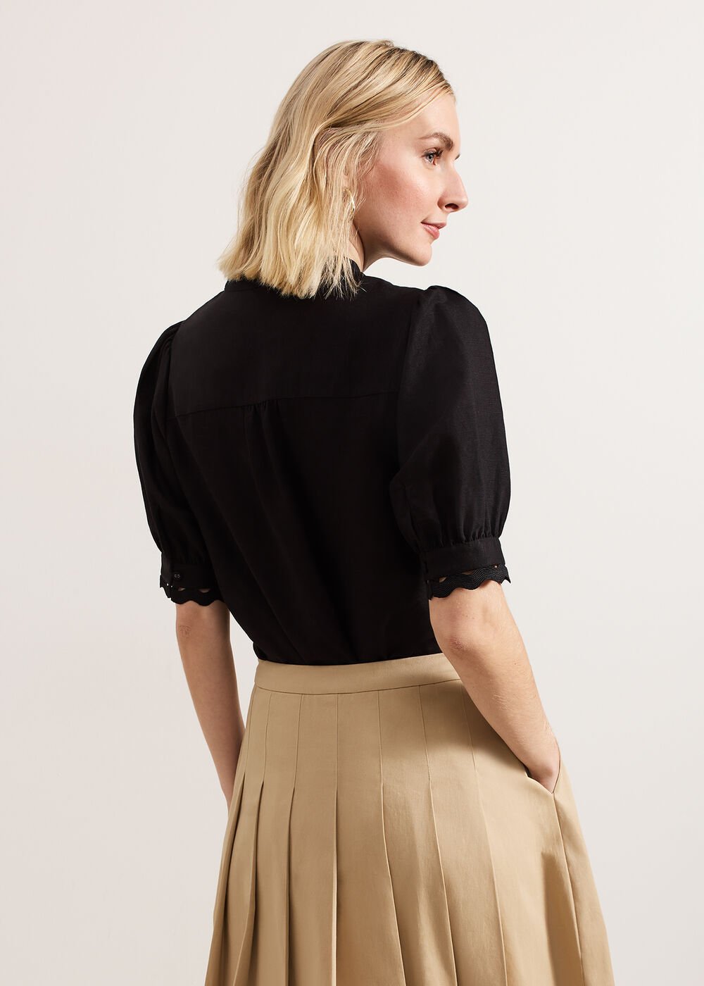 Ottilie Linen Blouse - Black
