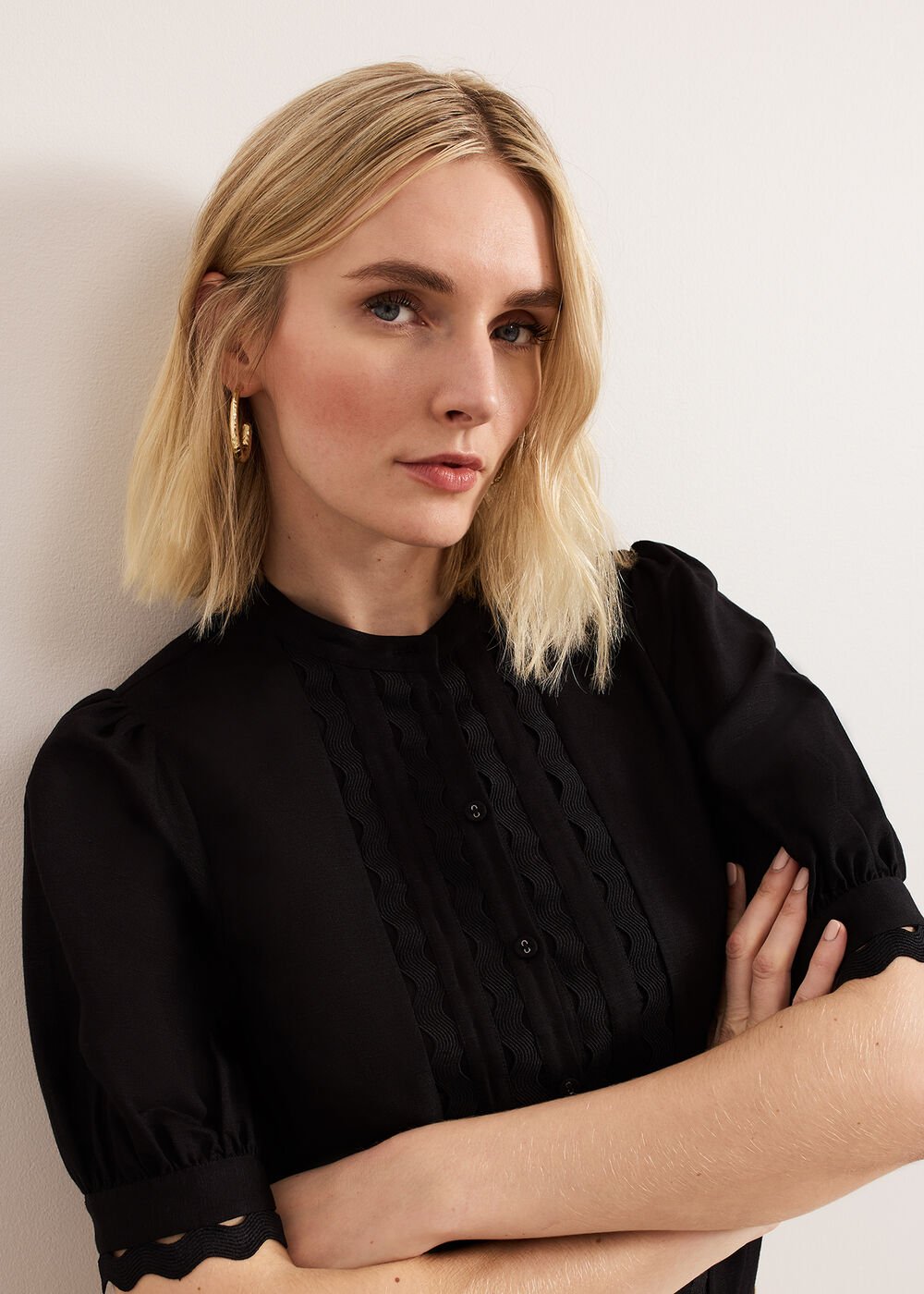 Ottilie Linen Blouse - Black