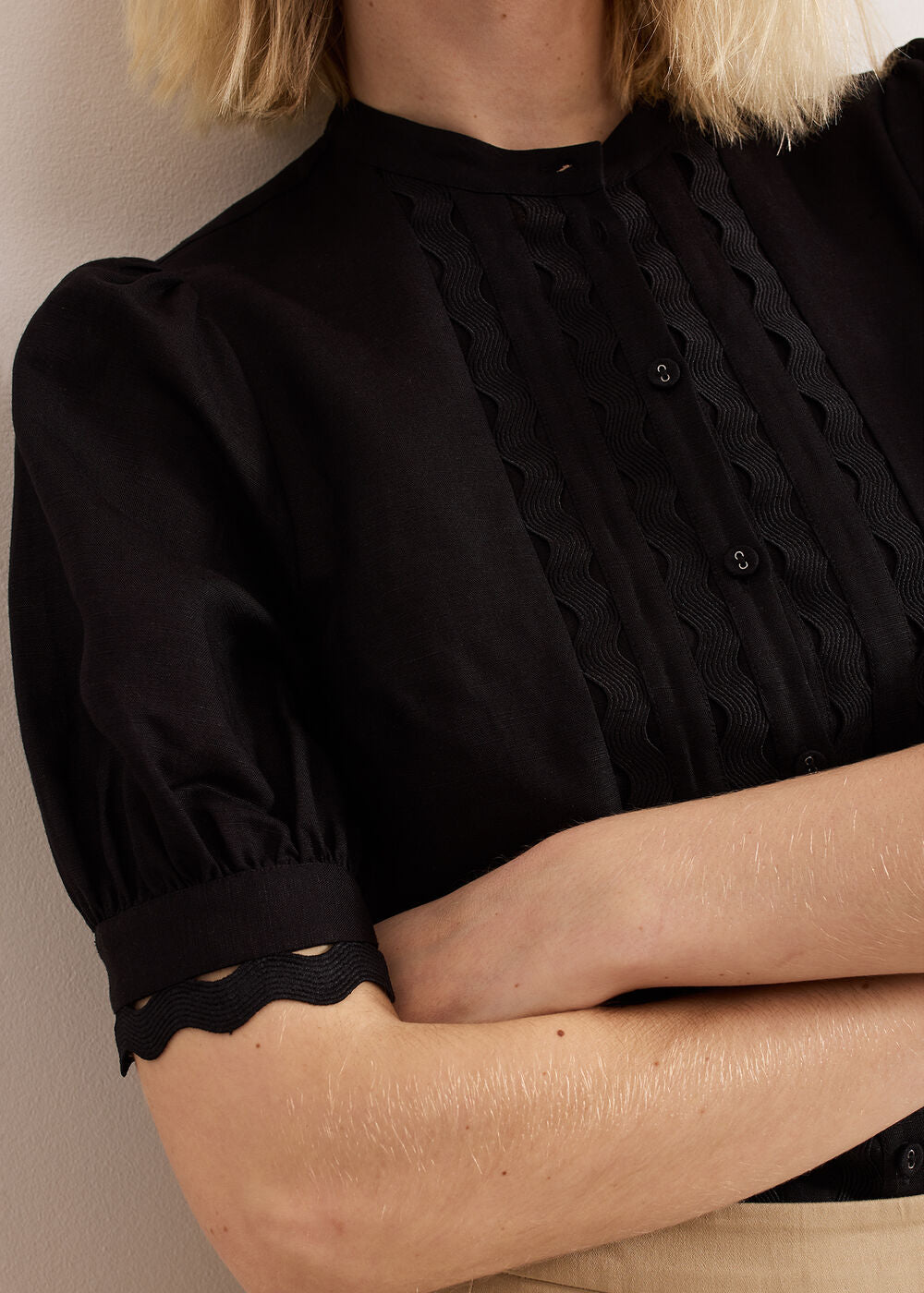 Ottilie Linen Blouse - Black
