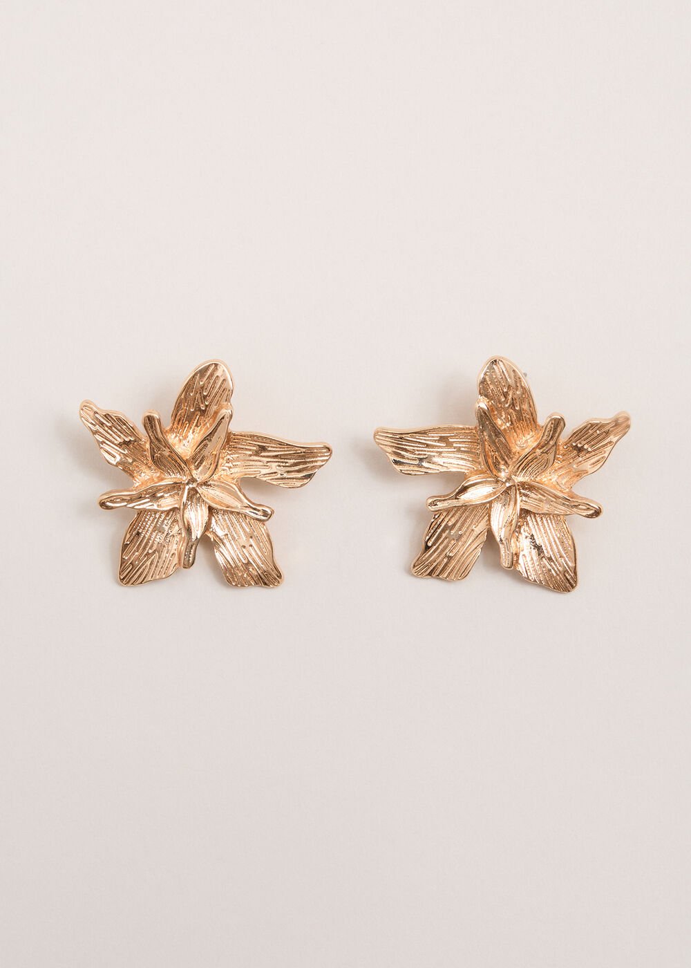 Flower Stud Earrings - Gold