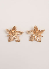 Flower Stud Earrings - Gold
