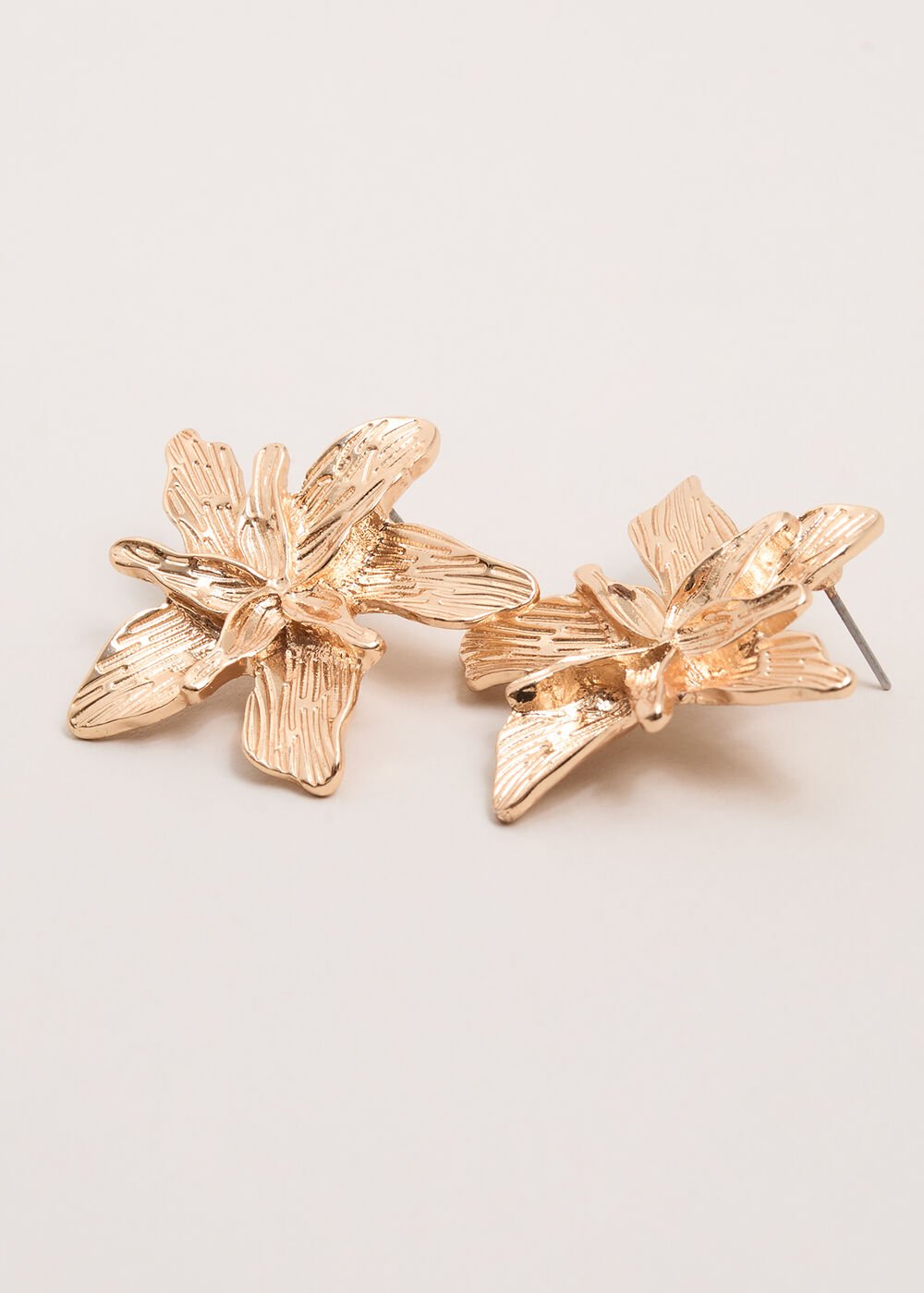 Flower Stud Earrings - Gold