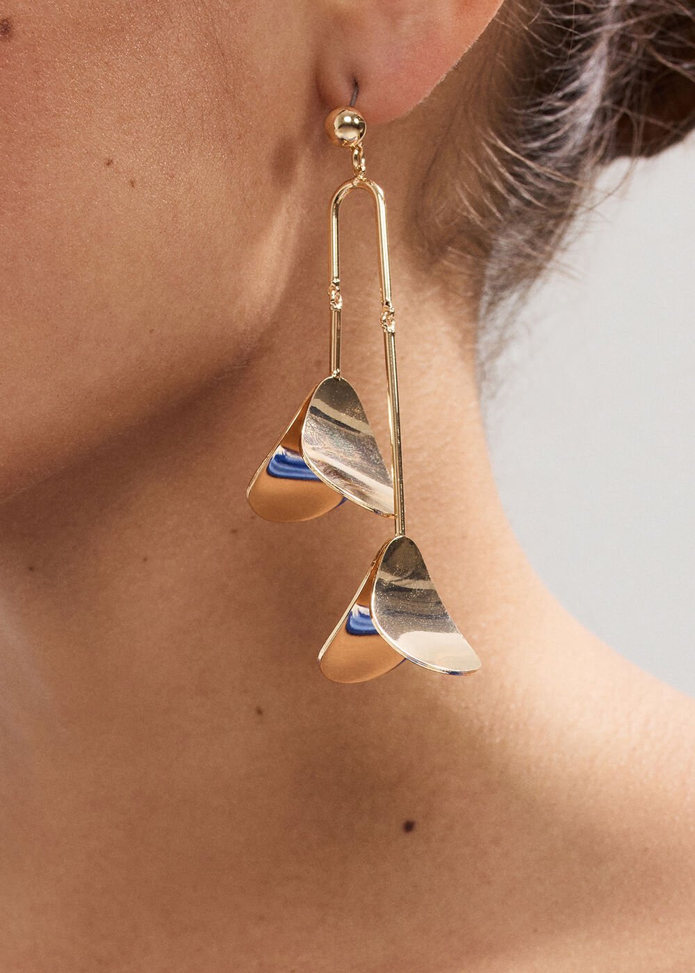 Petal Drop Earrings - Gold