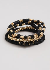 Beaded Bracelet Pack - Black