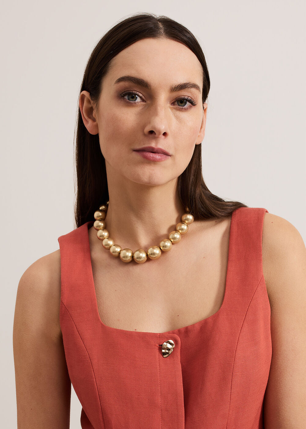 Beaded Necklace - Gold