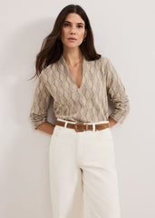 Rena V Neck Top - Stone