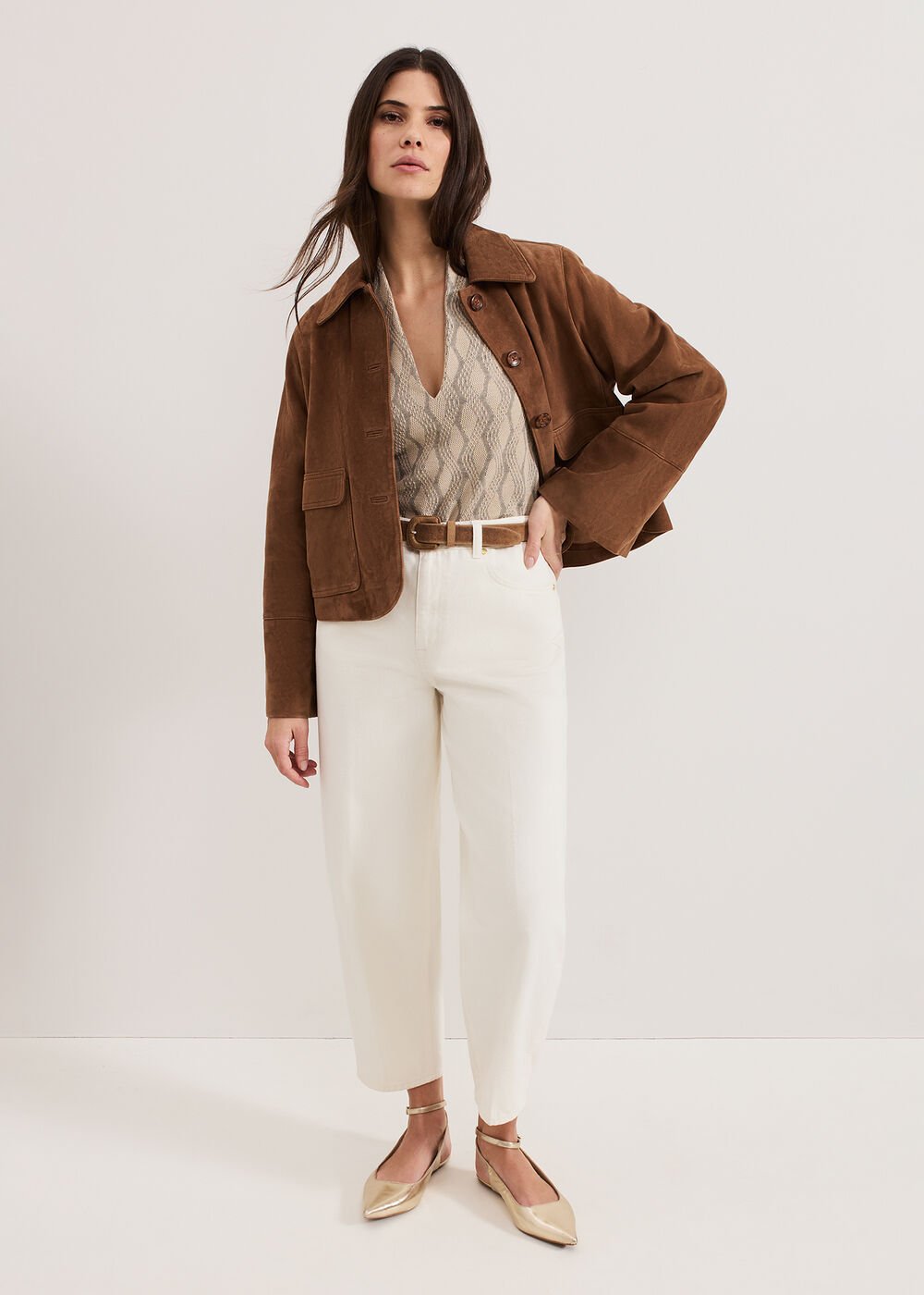 Rena V Neck Top - Stone