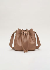 Leather Bucket Bag - Tan