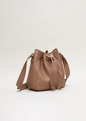 Leather Bucket Bag - Tan