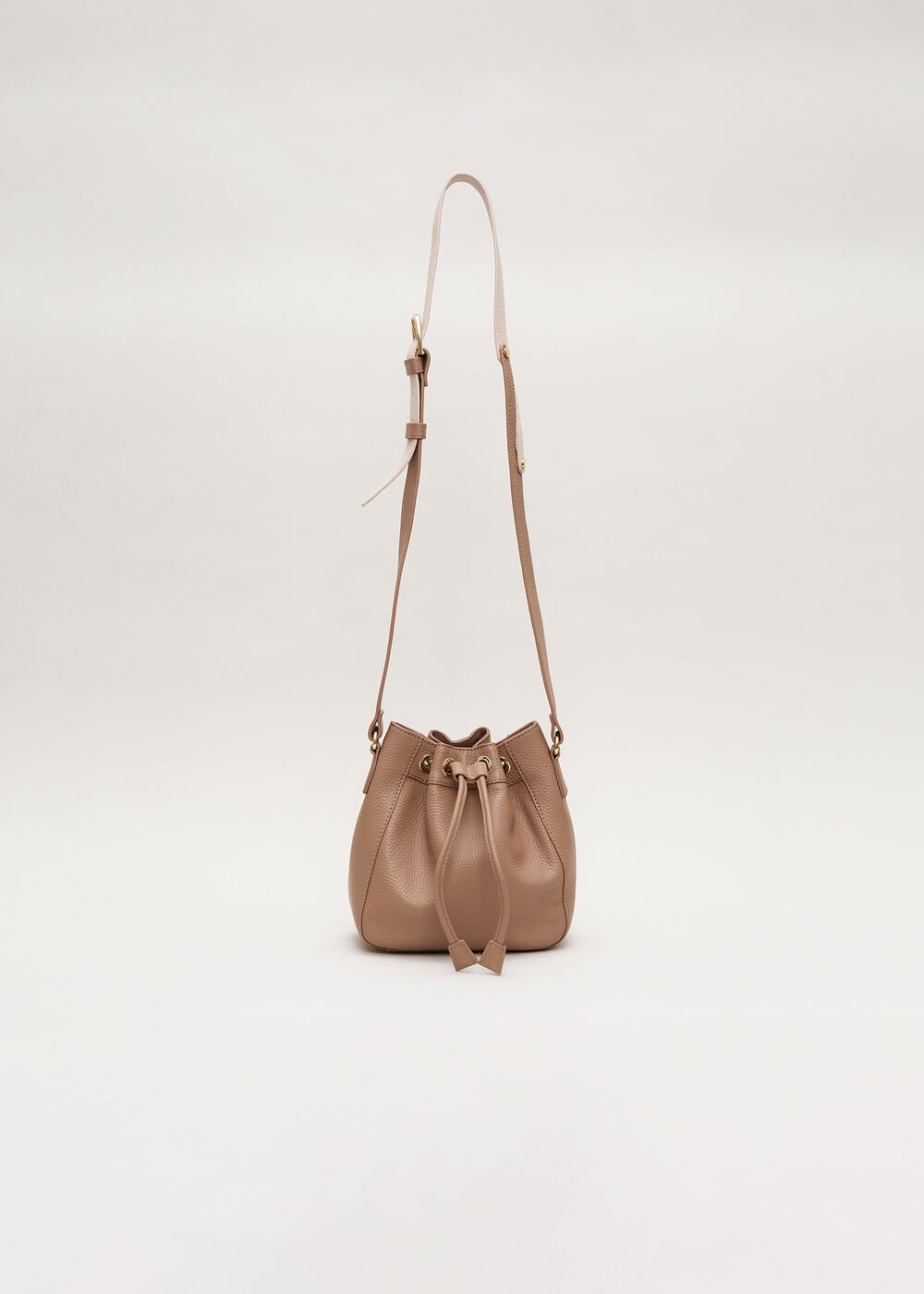 Leather Bucket Bag - Tan