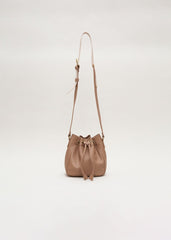 Leather Bucket Bag - Tan
