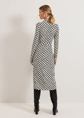 Gina Geo Wrap Dress - Navy/Ivory