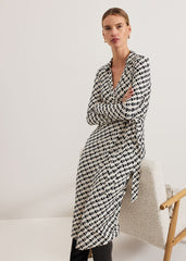Gina Geo Wrap Dress - Navy/Ivory