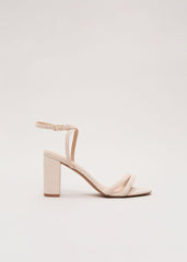 Suede Block Sandals - Neutral