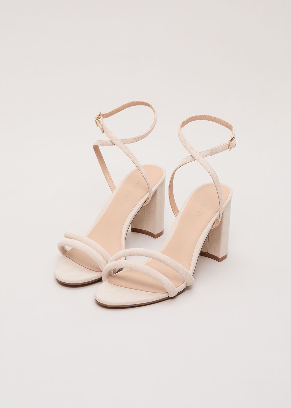 Suede Block Sandals - Neutral