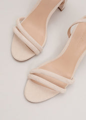 Suede Block Sandals - Neutral
