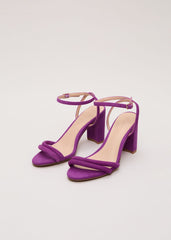 Suede Block Sandals - Purple