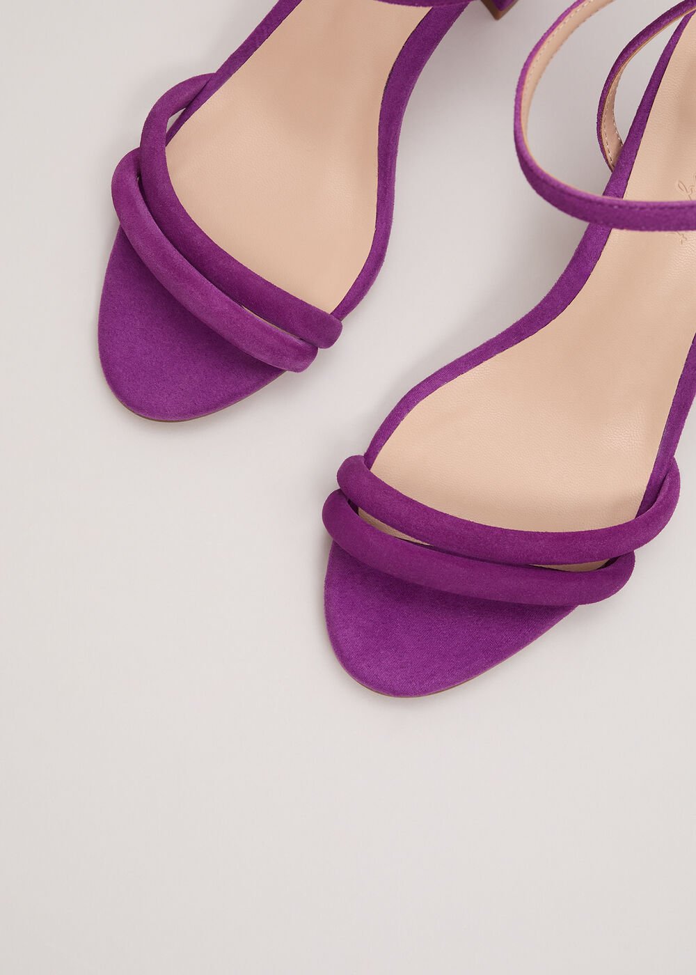 Suede Block Sandals - Purple