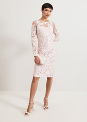 Annika Midi Dress - Pale Pink