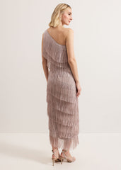 Amity Fringe Dress - Latte