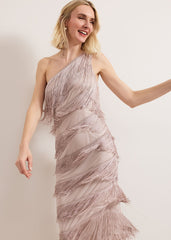 Amity Fringe Dress - Latte