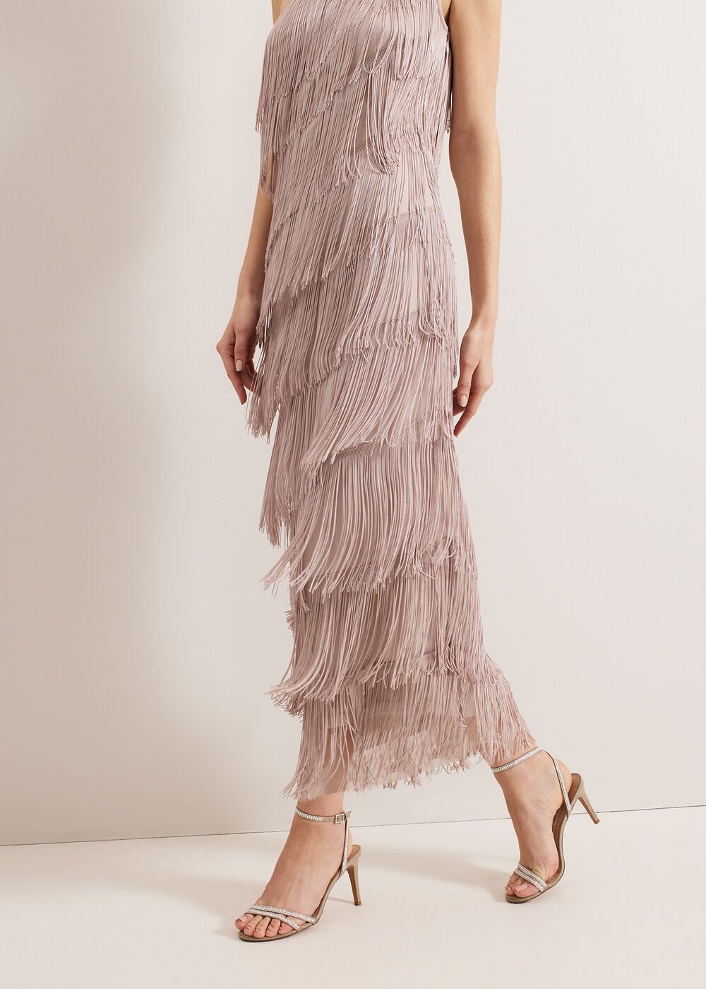 Amity Fringe Dress - Latte